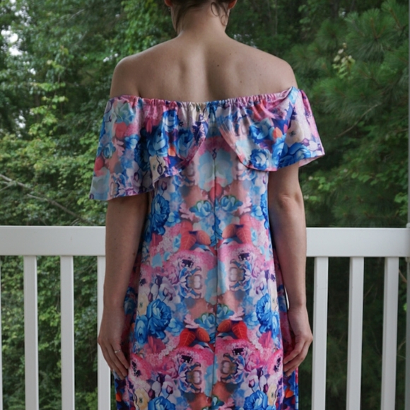 VTG Pastel Floral Maxi Dress - Picture 4 of 4